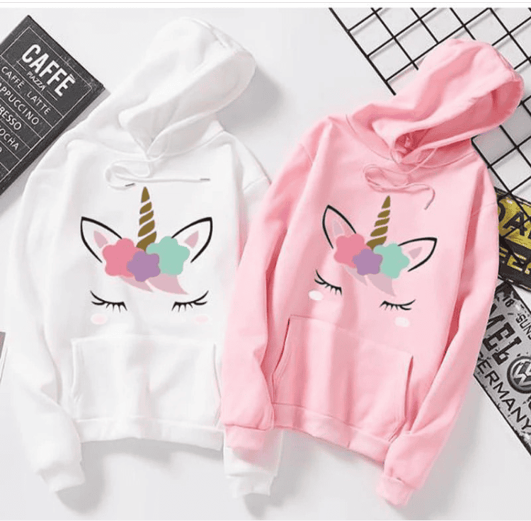 Unicorn face print hoodie Unicorn face print hoodie